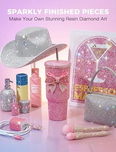 Flatback Rhinestones for Bedazzling Kit with Glue, for Nail Gems and Charms