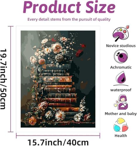 DYAIANGMU Book Paint by Numbers Kit for Adults Beginners 19.6X15.7inch