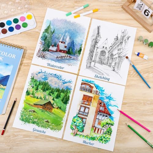 35 Sheets Watercolor Paper Pad 9x12 Inch, 140 Lb Cold Press, Spiral