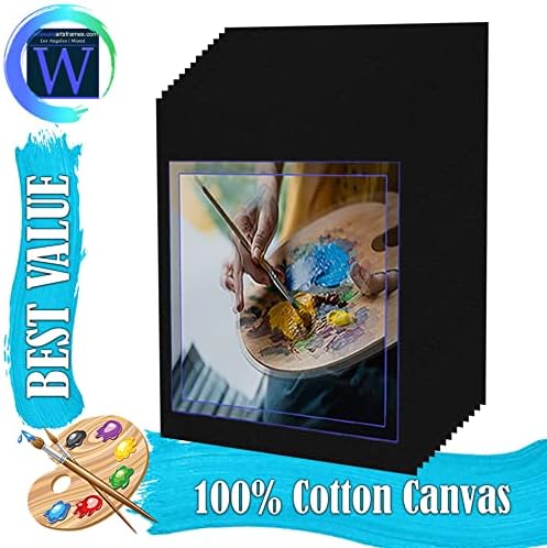 16x20 Black Canvas Boards for Painting Bulk 12 Pack.Paint Canvases for Painting Art.Artist Blank Canvases for Painting 16x20 Canvas Panels.Quality Acid Free Primed Canvas Boards for Acrylic,Oil etc