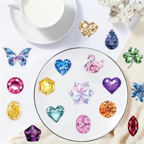 50PCS Glitter Gem Rhinestone Stickers