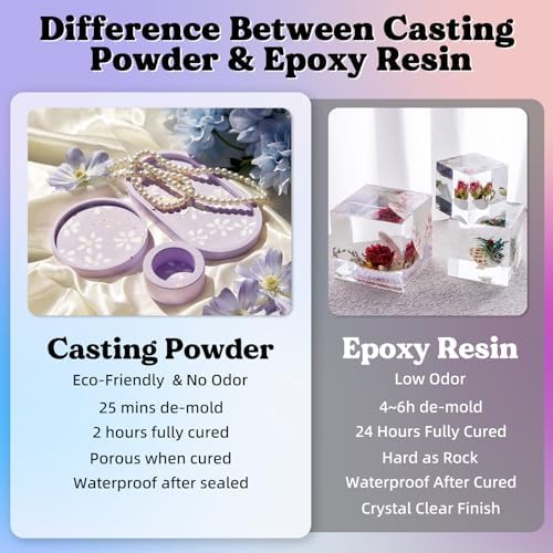 LET'S RESIN Resin Casting Powders Starter Kit,1000g Fast Cured Resin Powder