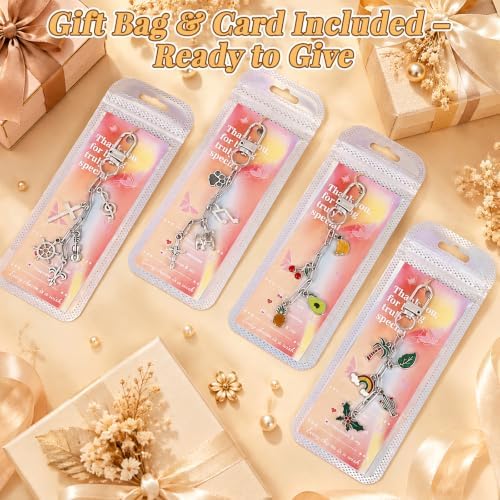Wurosi 18pcs Paperclip Keychain Making Kit,Key Ring Swivel Snap Hook Chains