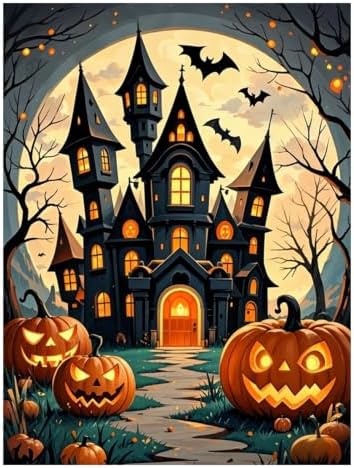 XTCIXAL Halloween Diamond Painting, Diamond Art Kits for Adults, 12x16 Inch