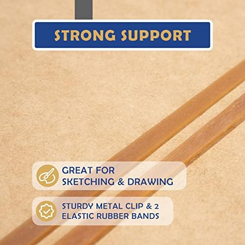 Falling in Art 18x18 Sketch Board with Sturdy Clip &Rubber Bands | Professional Art Drawing Board, Portable Artists Clipboard for Classroom and Studio Drawing