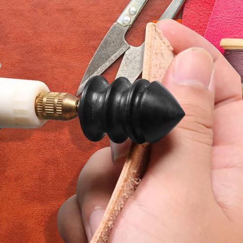 2PCS Leather Burnisher Bits, Leather Working Tools Leather Edge Burnish Kit Wood Leather Edge Burnisher Tool for Burnishing Leather Craft Hand Making