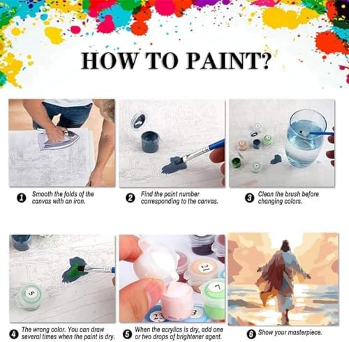 EIBEILI Jesus Paint by Numbers Kit for Adults,DIY Wall Decor