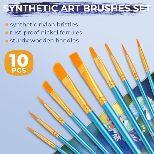 Nicpro 34PCS Kids Painting Set with Pattern Canvas for Beginner Students