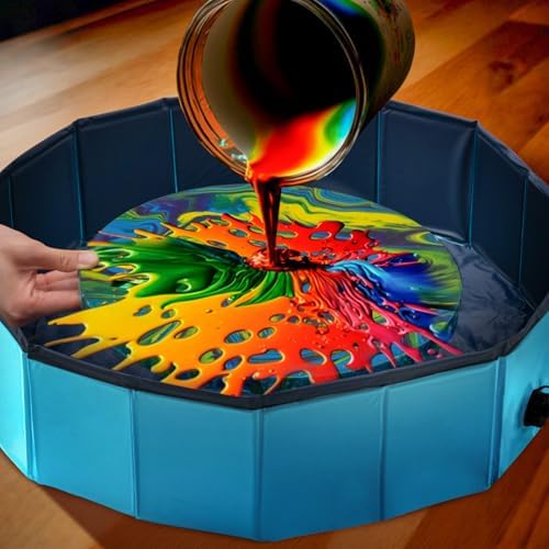 Silipull Acrylic Paint Pouring Splash Guard Pour Painting Supplies Fluid Art Tools for DIY Art Crafts Projects 31.5 x 7.87 Inch