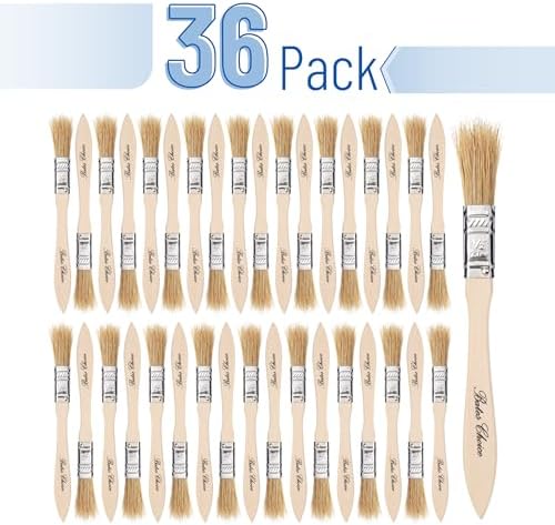 Bates- Chip Paint Brushes for Painting, 1/2 Inch, 36 Pack, Wood Handle, Natural Bristle Paint Brush