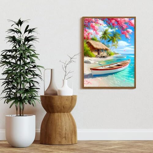 Tropical beach scenery Diamond Art Kits for Adult Diamond Painting Kit