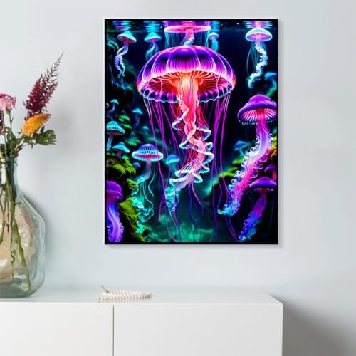 Zythron Diamond Art Kits for Adults,Glowing Jellyfish Diamond Painting Kits