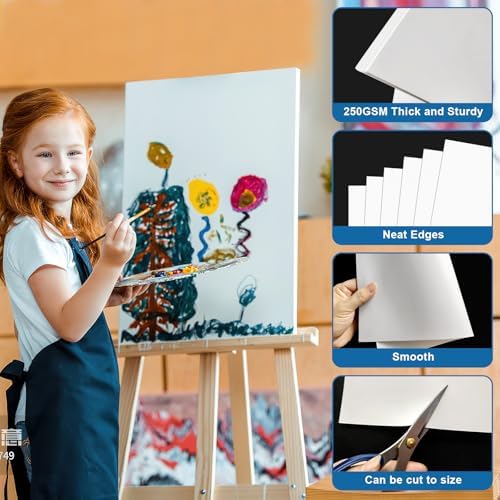 24 Pcs White Poster Board Paper 11x 14 Bulk, ROOKEA Vision Boards Blank Poster Paper for School Arts and Crafts, Classroom Projects, Presentations, Drawing, Scrapbooking, Graphic Displays