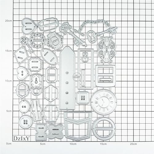 Clock Watch Strap Button Key Lock Metal Cutting Dies for Card Making