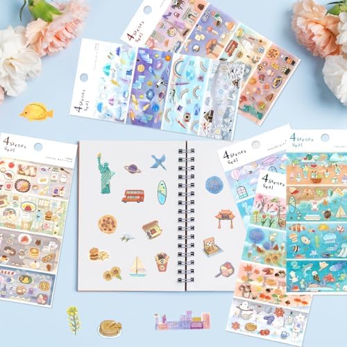 Japanese Planner Stickers, Gold Foil Washi Stickers, 12 Sheets
