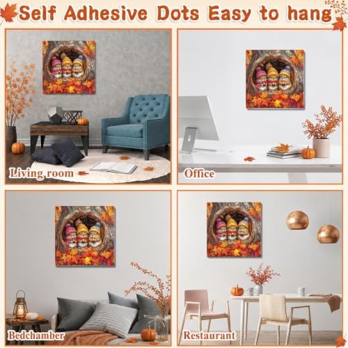 Fall Paint by Numbers Kit for Adults,Squirrel Paint by Number With Frame