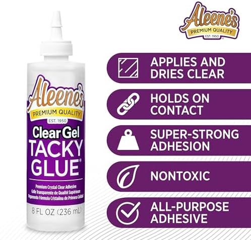 Aleene's Clear Gel Tacky Glue for Crafts, Nontoxic, Applies and Dries Clear, 8 fl oz