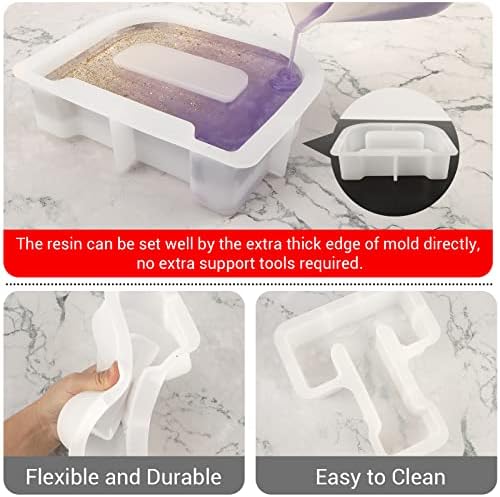 Gartful 7 Inch Large Letter Molds for Resin, 3D T Capital Alphabet Epoxy Resin Mold, A to Z Thick Resin Letter Molds for Making Letters, Word Sign Art, DIY Crafts, Making Cake, Party Home Decor