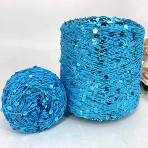 ECYC Ltd 153 Yards Cotton Sequin Yarn, Sparkle Sequin Thread for Knitting & Crocheting, DIY Craft Projects