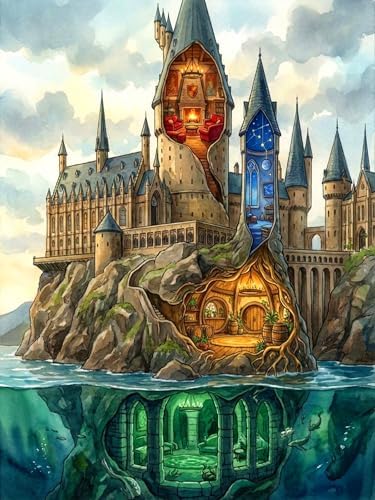 ijbnhd Castle Diamond Art Kits for Adults 12X16inch