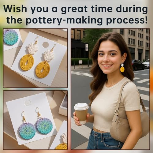 9pcs Mother‘s Day Polymer Clay Earring Cutters - Polymer Clay Molds & Polymer Clays Earring Cutters for Jewelry Making - Flower Polymer Clays, for Dates, Parties, Mother’s Day
