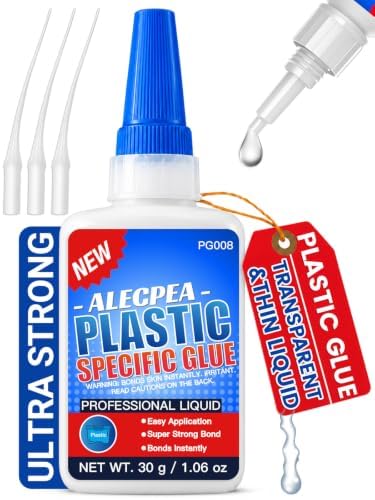 ALECPEA Plastic Glue 30g, Thin Formula for ABS, PVC, PS and Models