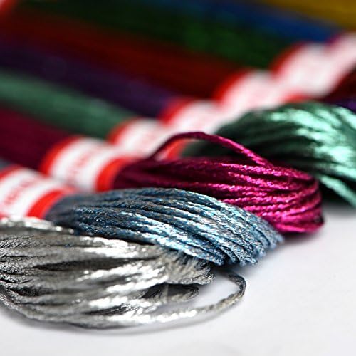Metallic Embroidery Floss All Purpose Assorted Mix Colours Cross Stitch Tread Set 24 Skeins for Craft Needlework Hand Embroidery Bracelets
