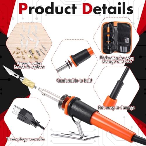 Honoson 42 Pcs Electric Hot Knife Cutter for Carving Craft Project, Orange