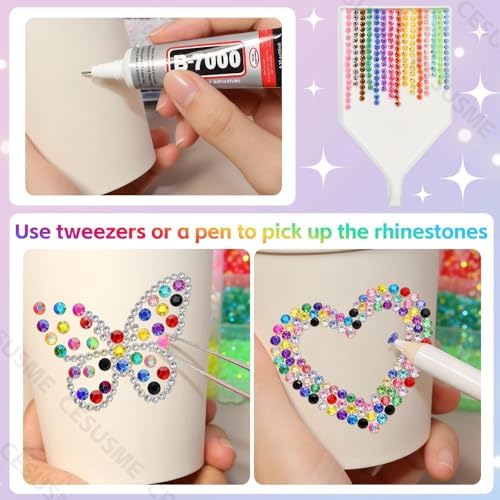 28000 Pcs Color Rhinestones Bedazzling Kit, Transparent AB Resin Gems