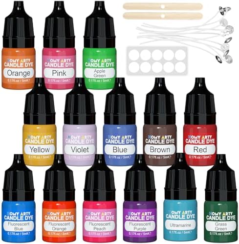 HOMY ARTY Candle Dye - 14 Colors Candle Wax Dye