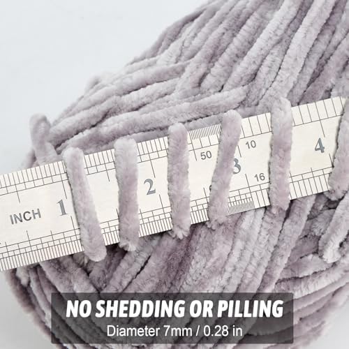 Soft Velvet Chenille Yarn for Crocheting, Super Bulky Yarn for Blankets