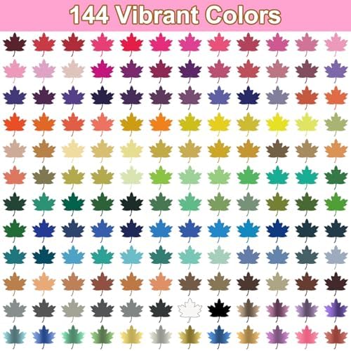 144 Colors Dual Tip Acrylic Paint Markers - Fine & Brush Paint Pens, Water-Resistant, Non-Toxic, Opaque Acrylic Markers Set for Rock Painting, Wood, Glass, Ceramic, Canvas & Fabric - 10 Extra Nibs