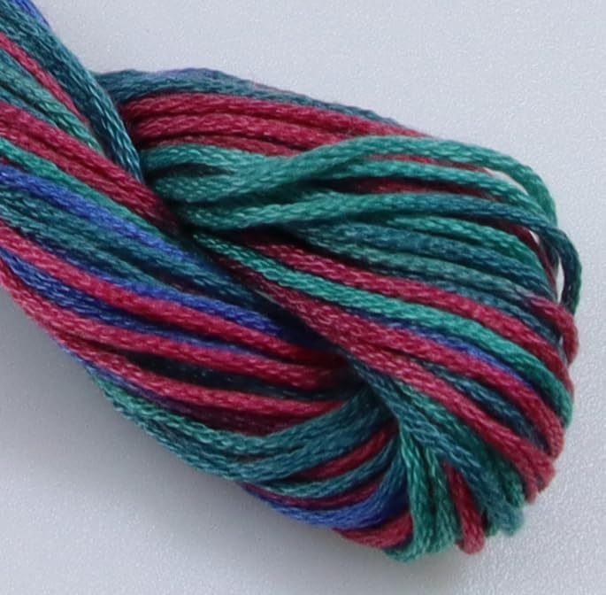KCS Big skeins of 25 Meters Size 25 Color Variegated Cross Stitch Stranded Threads,6 skeins,4507