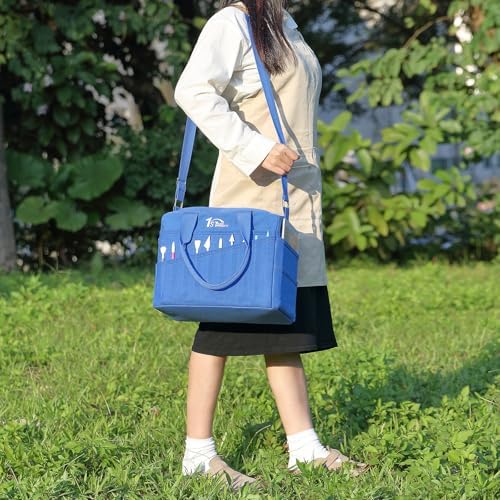 Art Craft Supply & Pottery Bag – 36 Pockets – Detachable Shoulder Strap - Handles – Removable Padded Divider - Washable – Tools, Knitting, Crochet, Yarn, Sewing, Scrapbooking, Clay, Tote