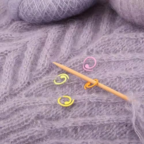 Hilsayum 30Pcs Multicolor Spiral Stitch Markers Knitting Stitch Rings Mini Size Crochet Markers Knitting Tool for Weaving Crocheting and Knitting