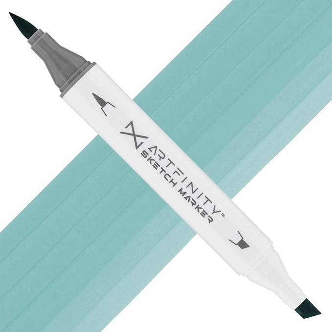 Artfinity Sketch Markers - Light Aqua BG1-4, Vibrant, Professional, Dye-Based Alcohol Markers for Artists, Drawing, Travel, & More