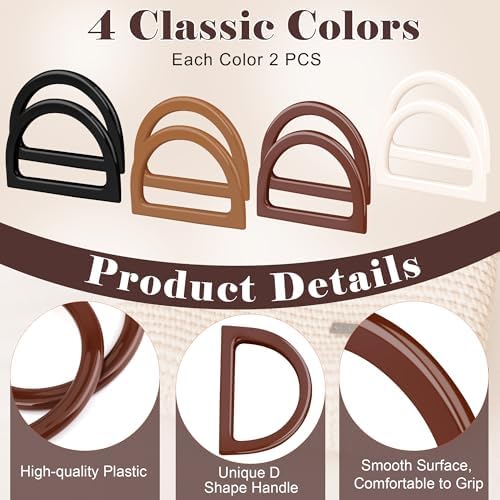 Coitak 4+8 PCS Bag Bases for Crochet with Purse Handles, 2 PCS Crochet Hook