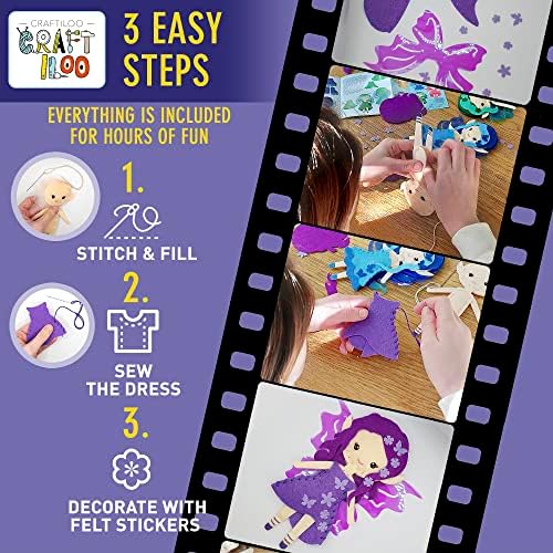 Fairy Elves Sewing Kit for Kids Ages 7-12 - Rainbow Garden Felt Craft