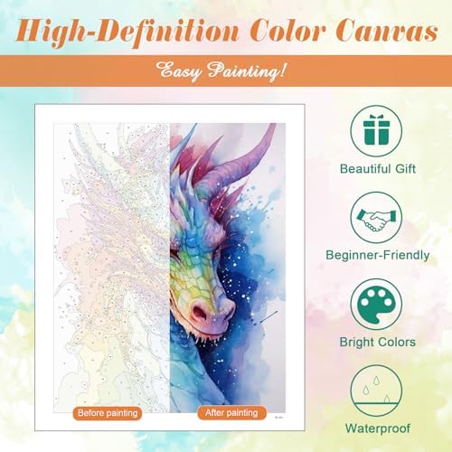Kalonyth Dragon Paint by Numbers Kit for Adults, 16x20 inch, No Framed