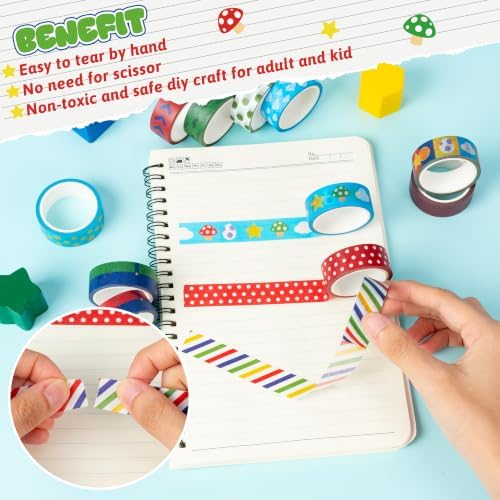 Video Game Washi Tape - 12 Rolls Cartoon Pixel Decorative Tape Set