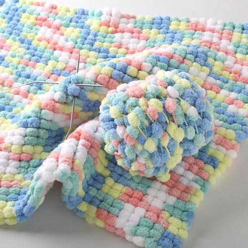 Hand-Woven Ball Yarn, 4 Pack, 380g Total, for Blankets, Cushions, and Pet Nests, Fluffy Chunky Craft Yarn (Gorgeous)