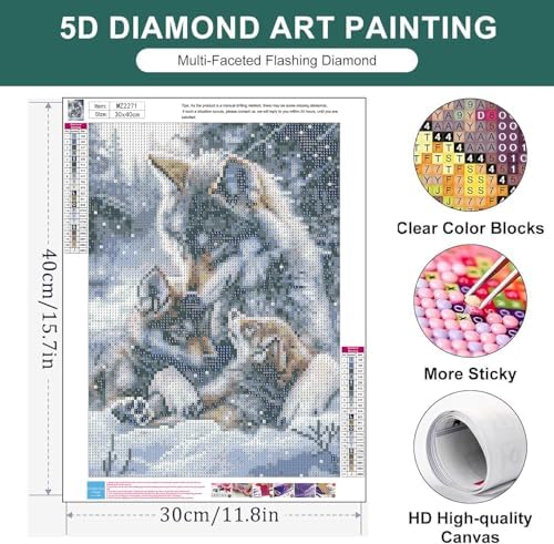 Zythron Diamond Art Kits for Adults,Wolf Diamond Painting Kits for Beginner