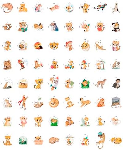 100Pcs Cheetah Stickers for Water Bottle, Laptop - Cheetah Gifts, Party Supplies & Decorations - Animal Stickers, Decals - Gift for Women & Men