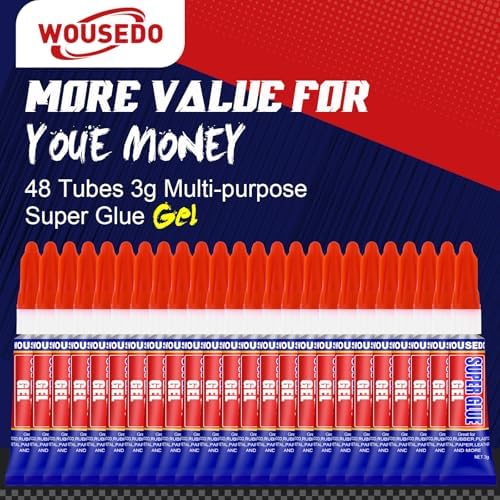 48 x 3g Super Glue Gel, Quick Dry, Thick Formula, All-Purpose Instant Bond