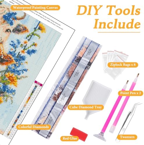 Diamond Art Kits for Adults & Beginners, Highland Cow Diamond Painting Kit