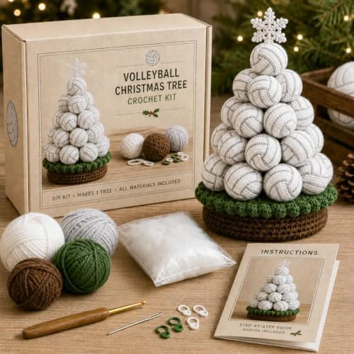 Crochet Kit Sports Ball Christmas Tree (Volleyball)
