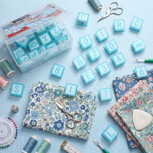 Crtiin 36 Pcs Sewing Clips for Fabric Set with Storage Box, Blue