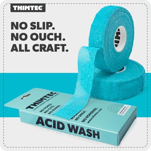THIMTEC - The Original Thimble Tape for Hand Sewing - Fully Adjustable Nail & Finger Protector - A Smarter Alternative to Classic Knitting Thimbles - Acid Wash, 2-Pack