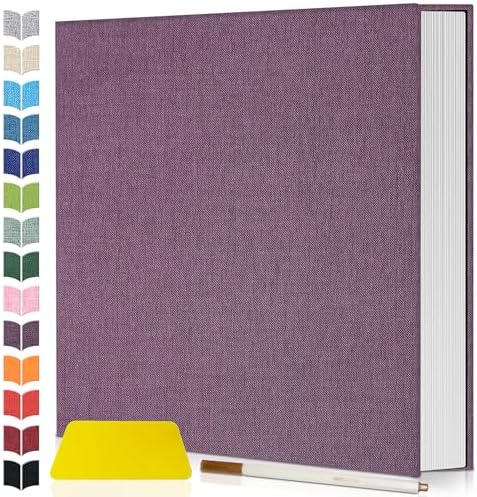 Artfeel Photo Album Self Adhesive Scrapbook,Large Photo Book for 4x6,5x7,8x10 Pictures,DIY Album for Baby Wedding Family Travel Birthday,with Metallic Pen and Scraper