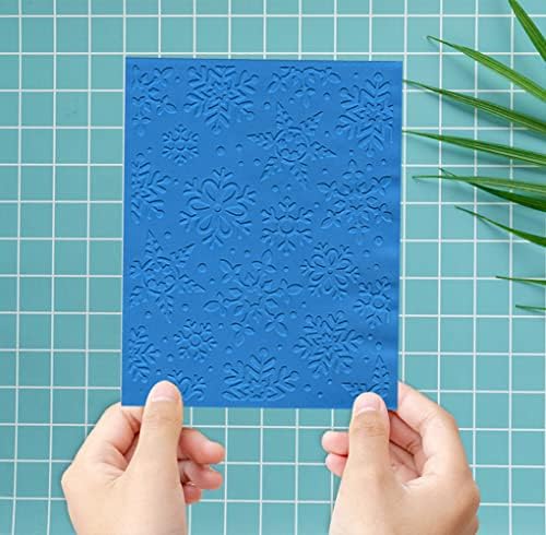 ALIBBON Christmas Snowflake Background Plastic Embossing Folders for Card Making, Snow Background Embossing Folders for DIY Scrapbooking, Christmas Folders for Paper Craft Photo Album Decorations